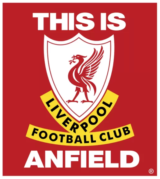 Placa presente no estádio: Anfield